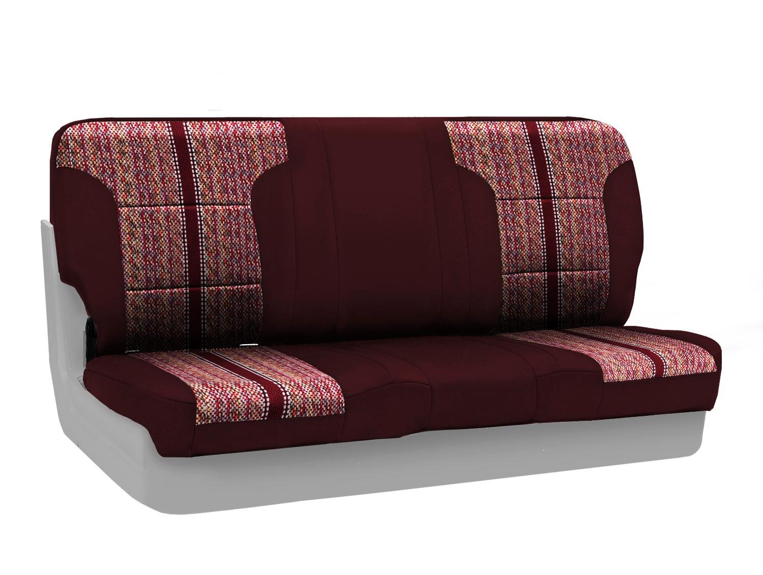 Coverking Custom Fit Front Bench Seat Cover for Select Chevrolet Models - Saddleblanket (Wine with Neosupreme Wine Sides) | Durable Car Seat Protector for Trucks & SUVs | Perfect for Road Trips & Daily Commutes