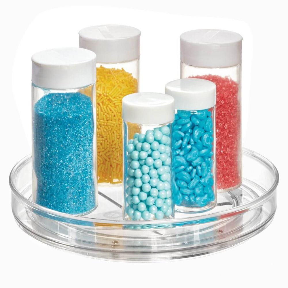 iDesign Clear Turntable Organizer - 360° Rotating Lazy Susan for Spices, Makeup, and Kitchen Storage | Perfect for Pantry, Bathroom, and Countertop Organization