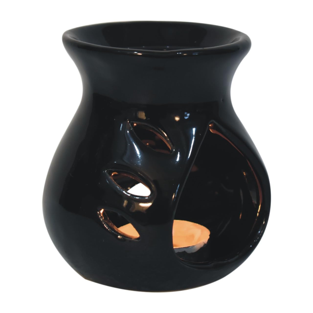 PROSPERRO LUMO Ceramic Clay Candle Operated Aroma Diffuser - Black Home Decor for Relaxation & Aromatherapy | Perfect for Bedroom, Bathroom & Living Room
