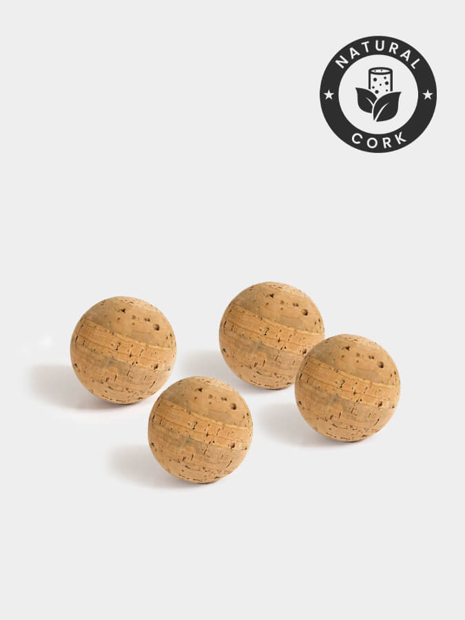Premium Yoga Studio Cork Massage Balls - 4 Pack Set for Deep Tissue Therapy, Myofascial Release & Muscle Recovery - Ideal for Yoga, Pilates & Post-Workout Relaxation