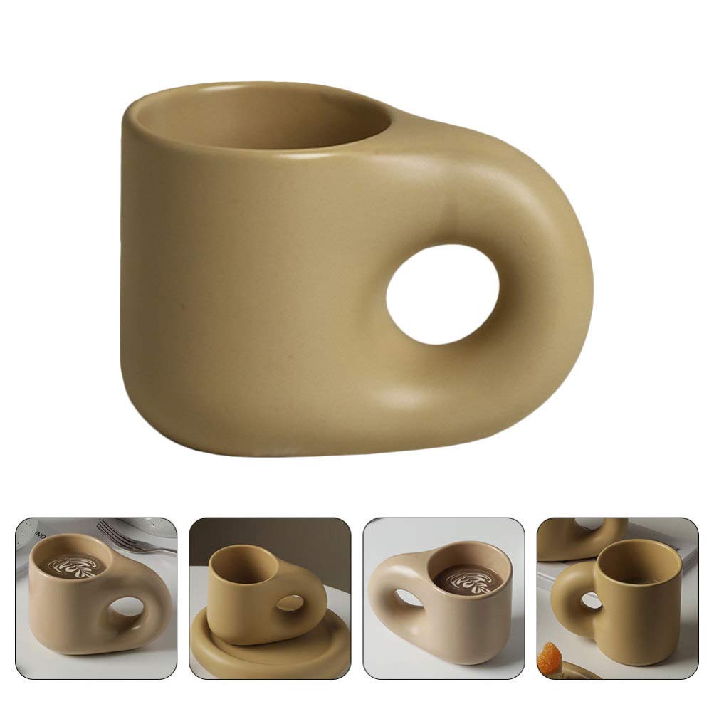 VOSAREA 1-Piece Decorative Ceramic Coffee Mug - 12oz Insulated Tea Cup for Hot & Cold Drinks, Milk, Breakfast - Perfect for Home, Office, Kitchen & Gift Giving