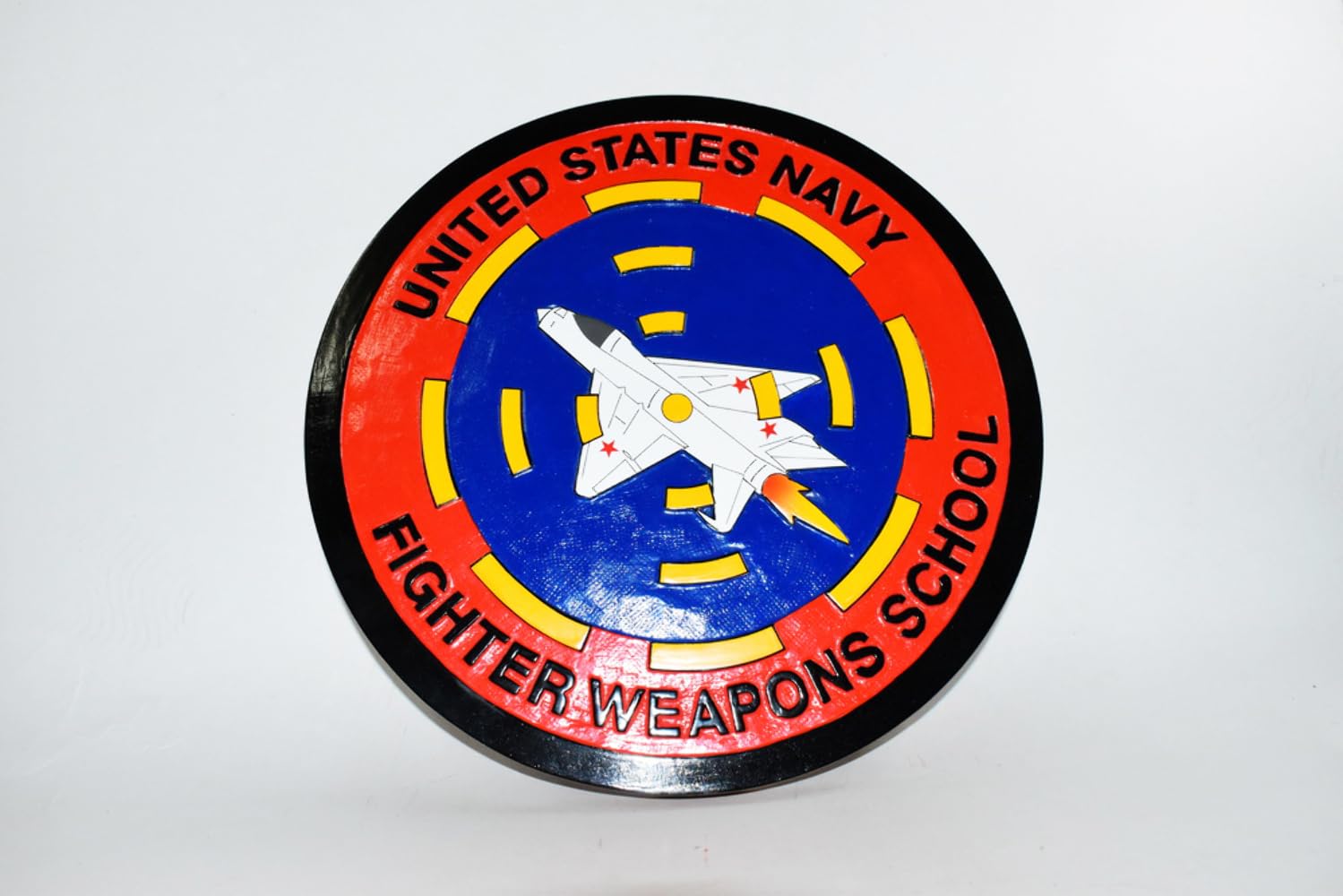 TopGun Fighter Weapons School Plaque - 14 Inch Mahogany Wood Military Award for Navy Veterans | Perfect for Office Decor, Military Retirement Gifts & Aviation Enthusiast Collections