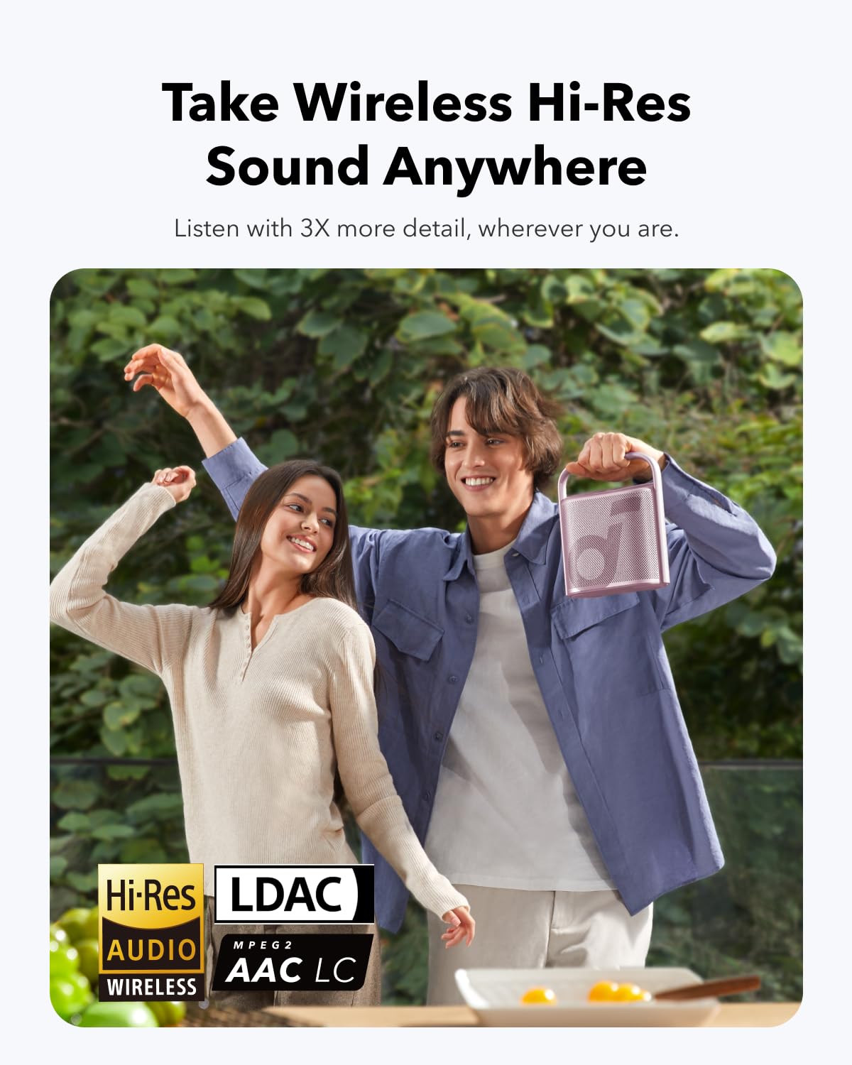 Soundcore Motion X500 Portable Bluetooth Speaker with Immersive Spatial Audio - Wireless Hi-Res Speaker with 3X Detail, 3-Channel Audio & Upward-Firing Driver | Perfect for Outdoor Adventures, Pool Parties & Home Entertainment