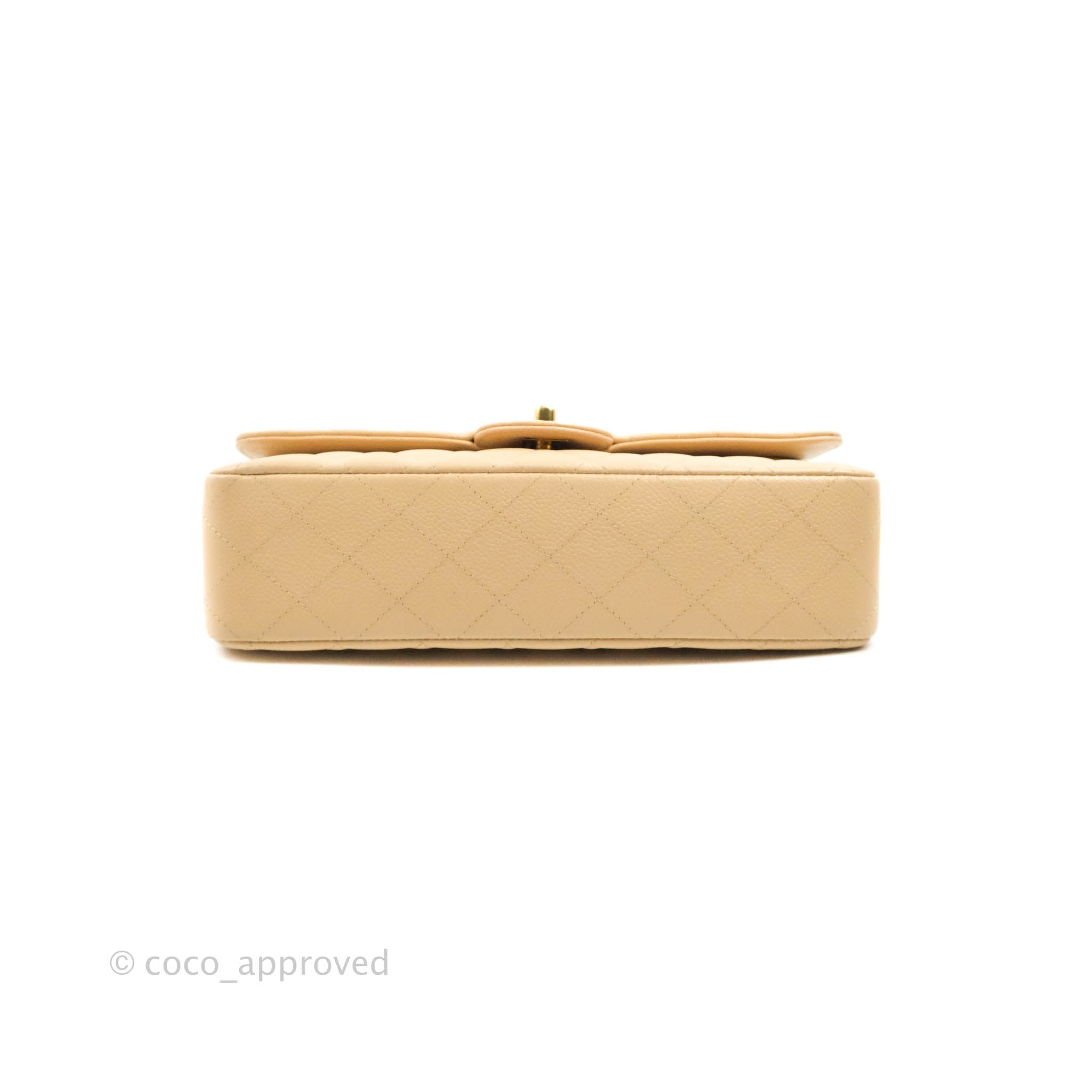 Chanel Classic M/L Medium Flap Bag - Quilted Beige Caviar Leather with Gold Hardware | Luxury Shoulder Bag for Women, Perfect for Work, Parties & Special Occasions