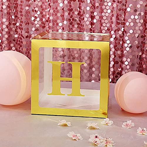 4 Pack Metallic Gold 5 Inch Letter H Stickers - Self-Adhesive Wall Decals for Party Backdrop, Home Decor, Wedding & Birthday Decorations