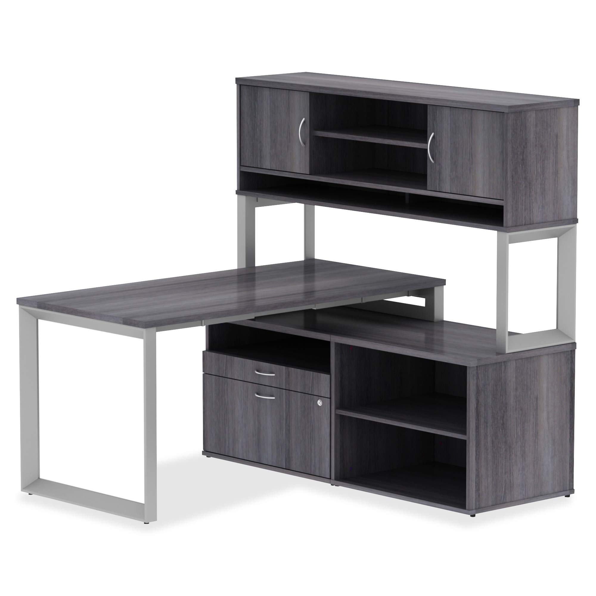Lorell Relevance Series Charcoal Laminate Office Desk - Modern Home & Business Workspace Furniture for Office, Study Room & Home Office