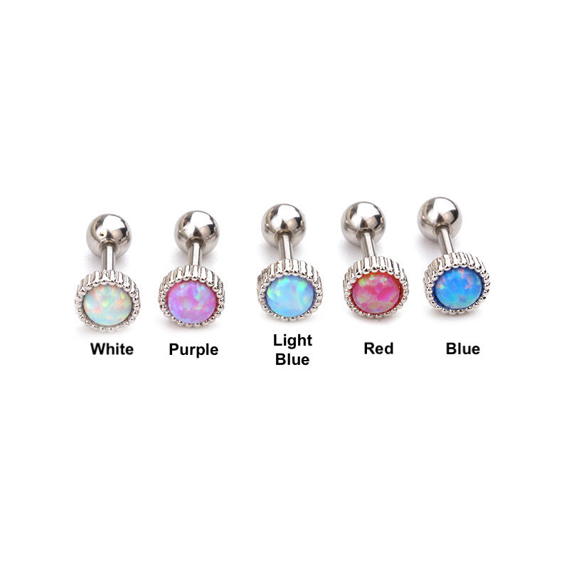16G Cartilage Tiny Stud Earrings - Opal Stud Earrings for Women | HSPJ1911 | Perfect for Everyday Wear, Piercing Jewelry Gift