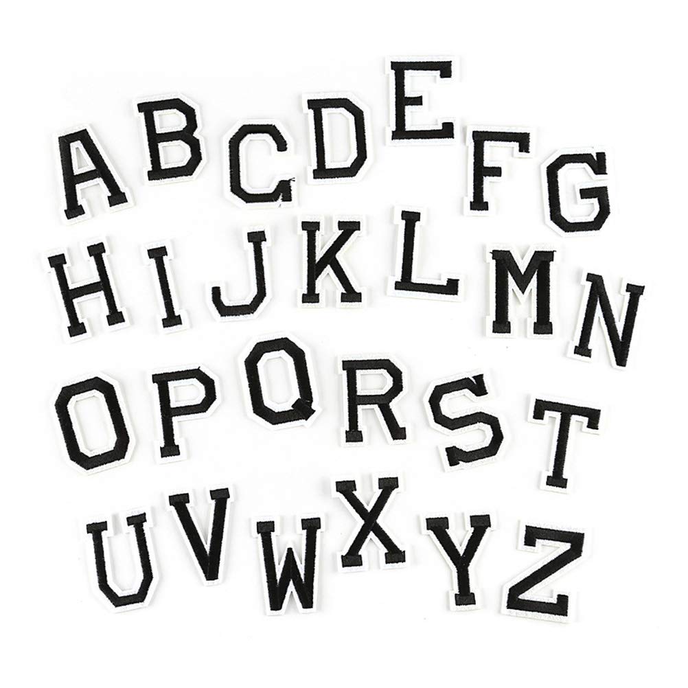 Healifty 26pcs White Alphabet Letter Stickers - DIY Sewing Applique Patches for Shoes, Clothes & Crafts - Perfect for Kids' Shoe Decoration & Personalized Clothing Projects