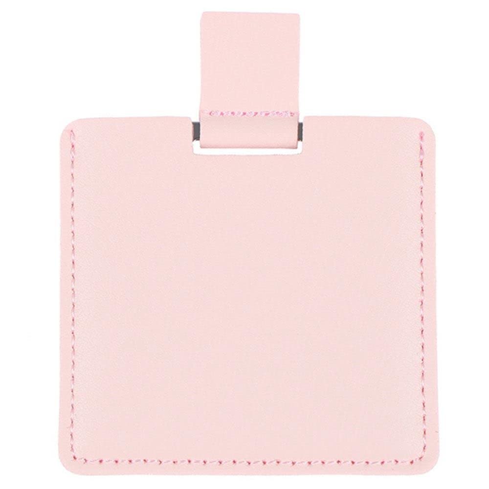 Ultra-Thin Compact Travel Mirror - Shatterproof Stainless Steel Folding Mirror with PU Leather Case (Pink) | Perfect for Makeup, Travel, Handbag & Emergency Touch-Ups