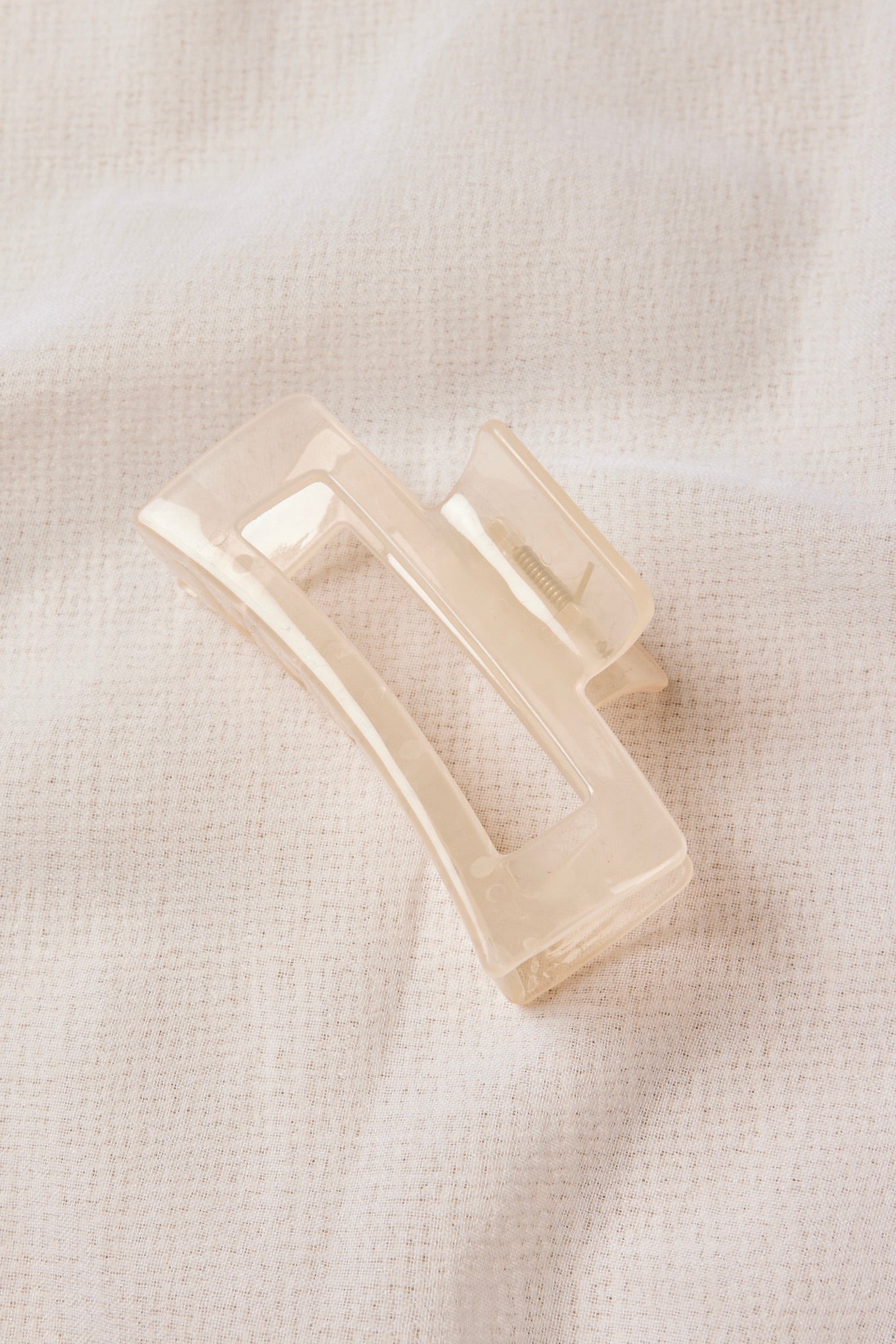 Clear White Large Claw Clip Hair Clips for Women - Strong Hold Hair Claw for Thick Hair, Ponytail, Bun & Updo Hairstyles - Perfect for Daily Use, Work, Gym & Special Occasions