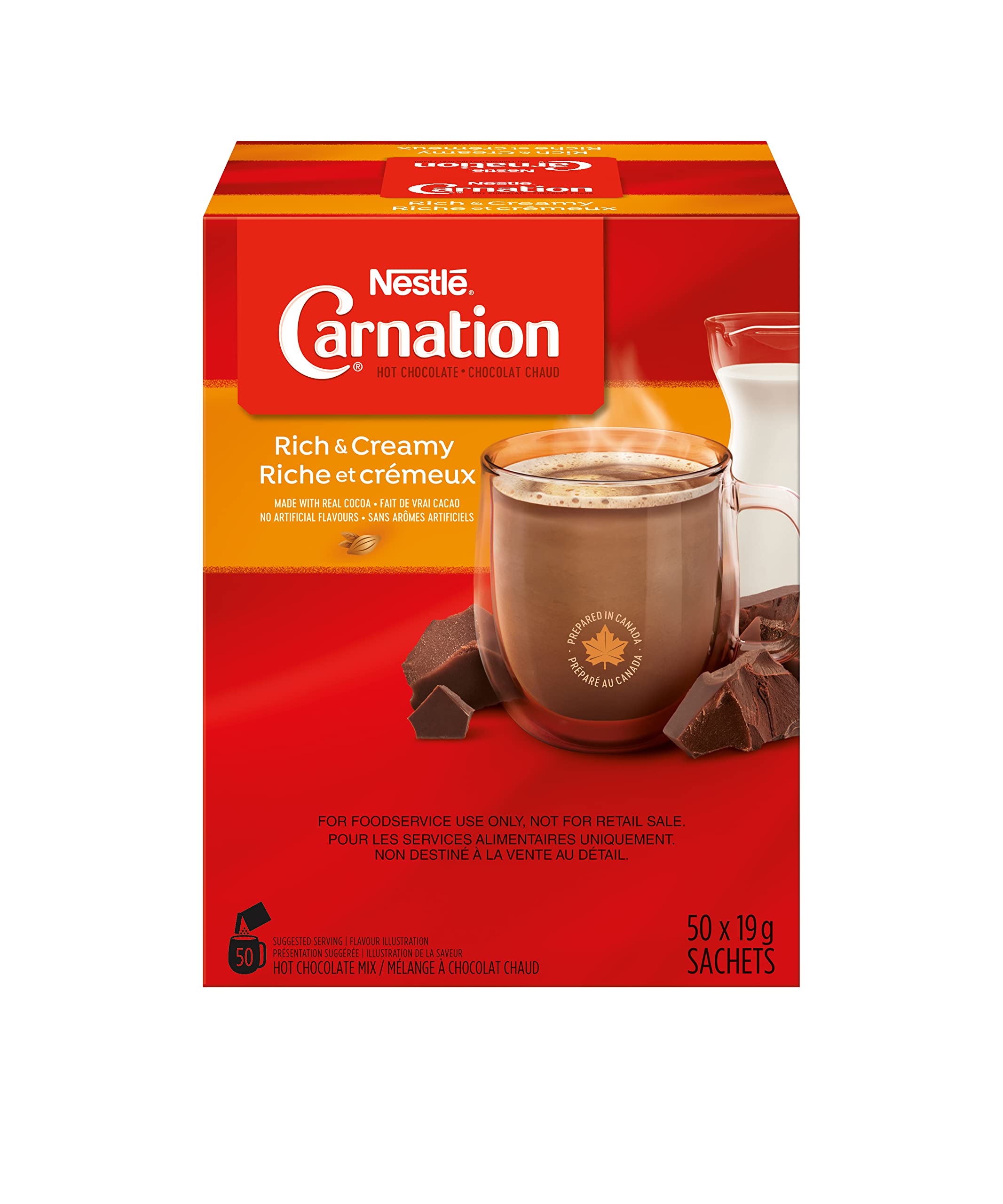 **Carnation Hot Chocolate Mix - Rich & Creamy Cocoa Powder Sachets, 6 Boxes (300 Count, 50x19g) - Perfect for Winter Warmth, Holiday Gifts & Cozy Family Moments**