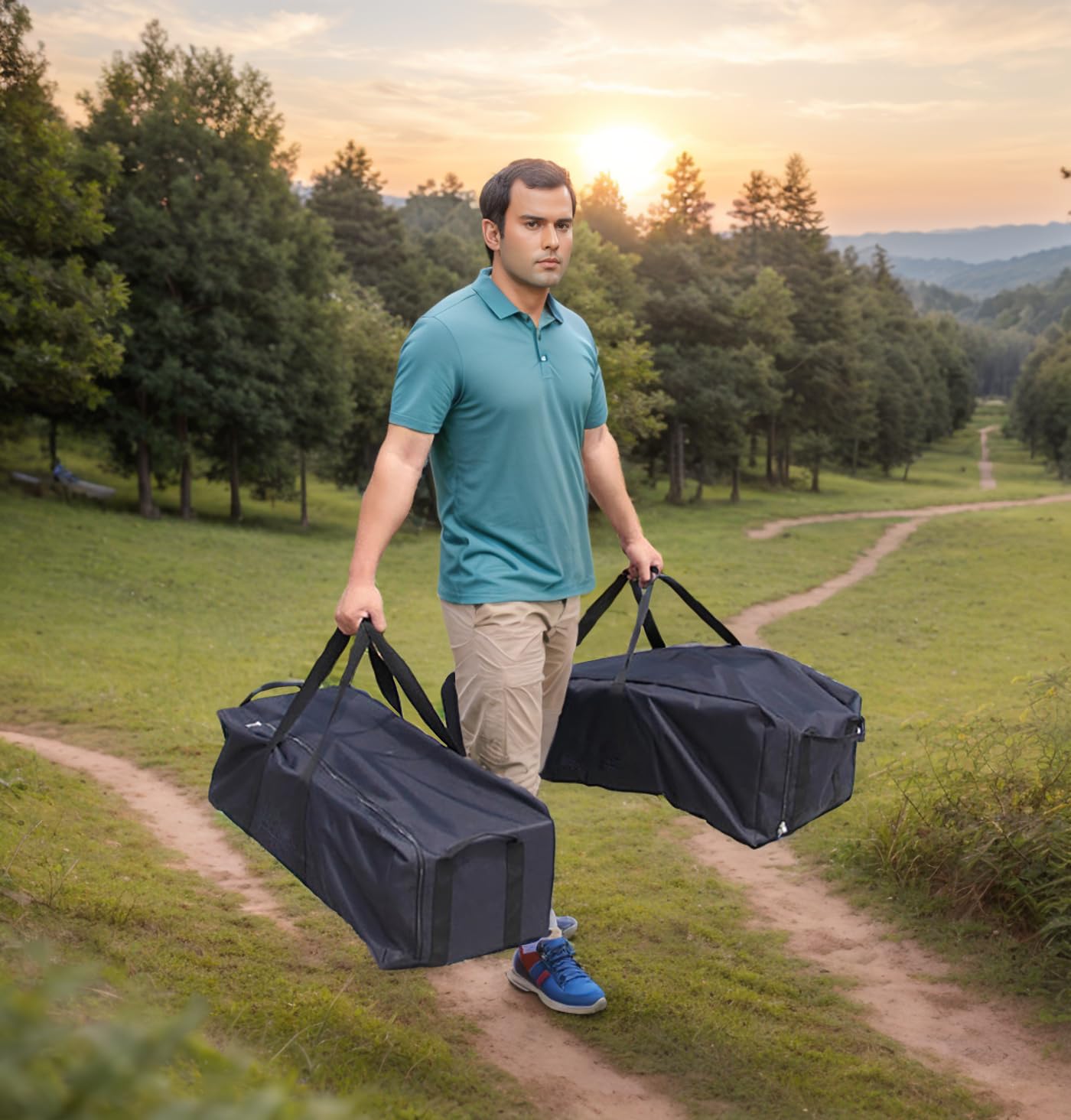 Heavy Duty Foldable Duffle Bag - Large 27.6 x 11.8 x 10.2 Inch Travel Gym Bag for Sports Equipment, Hiking & Camping Gear - Waterproof Storage Bag for Coaches, Athletes & Outdoor Enthusiasts | Perfect for Team Travel, Workout & Adventure Trips