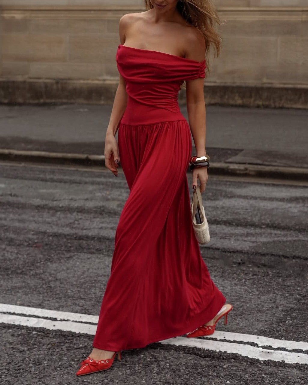 Manalla Maxi Dress - Flowy Long Summer Dress with Cherry Print | Perfect for Beach Vacations, Date Nights & Casual Outings