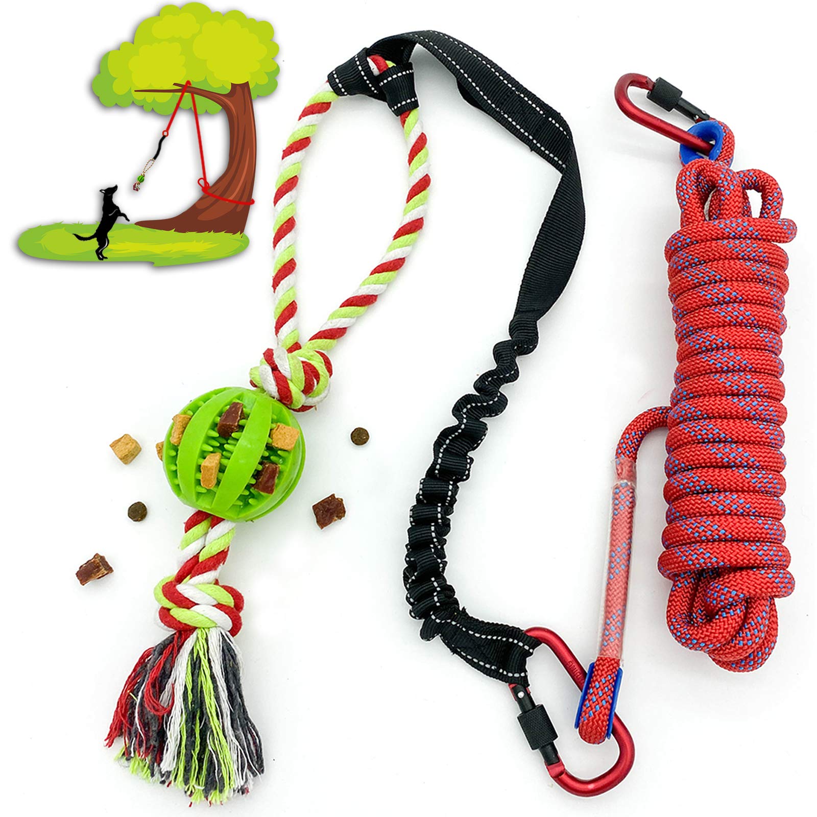 Durable Dog Bungee Toy for Large & Small Dogs - Chew-Resistant Tug-of-War Rope with Bungee Cord - Perfect for Outdoor Play, Training & Solo Entertainment