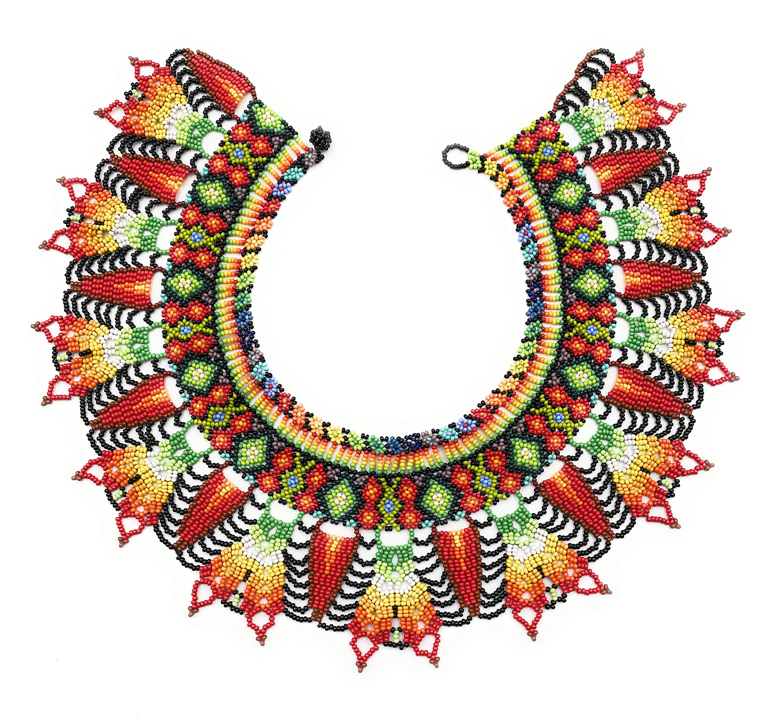 Handmade Colombian Beaded Necklace - Embera Indigenous Art Rainbow Medicine Statement Jewelry for Women | Boho Chic Accessories for Festivals, Weddings & Everyday Wear
