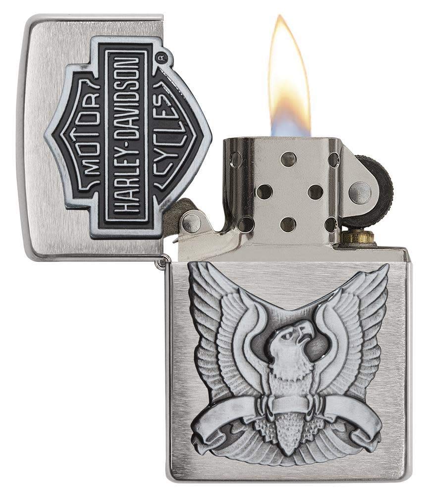 Zippo Harley-Davidson Eagle Logo Lighter - Perfect for Outdoor & Gifts