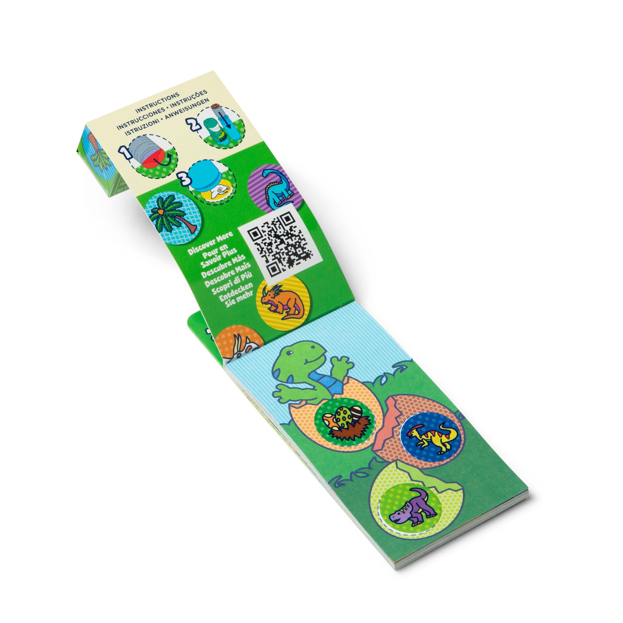 Dinosaur Sticker Activity Pad with 200+ Refill Stickers - Creative Fun for Kids | Perfect for Arts & Crafts, Travel, and Classroom Activities
