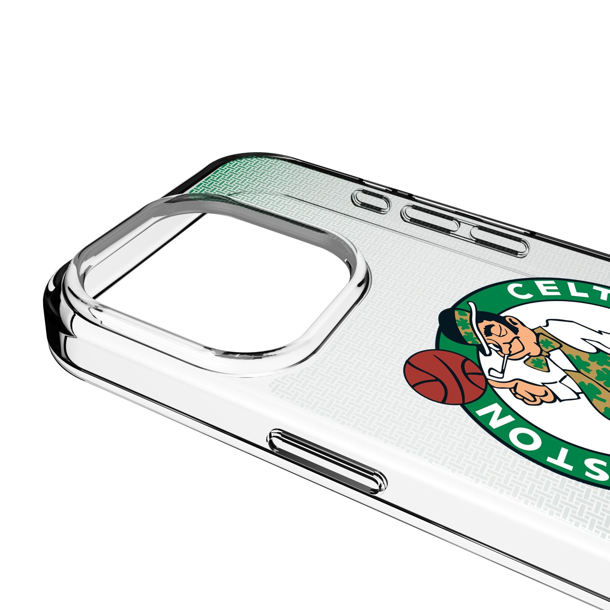 Boston Celtics Linen Clear Phone Case for Apple iPhone 15/14/13/12/11 Pro Max - Slim Protective Cover with Team Logo - Perfect for Basketball Fans & Game Day