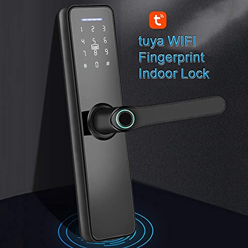 EBTOOLS Smart Fingerprint Door Lock - Keyless Entry with Touchscreen, Mechanical Keys, IC Card & Tuya App Access - Secure Digital Front Door Lock for Home & Office Use
