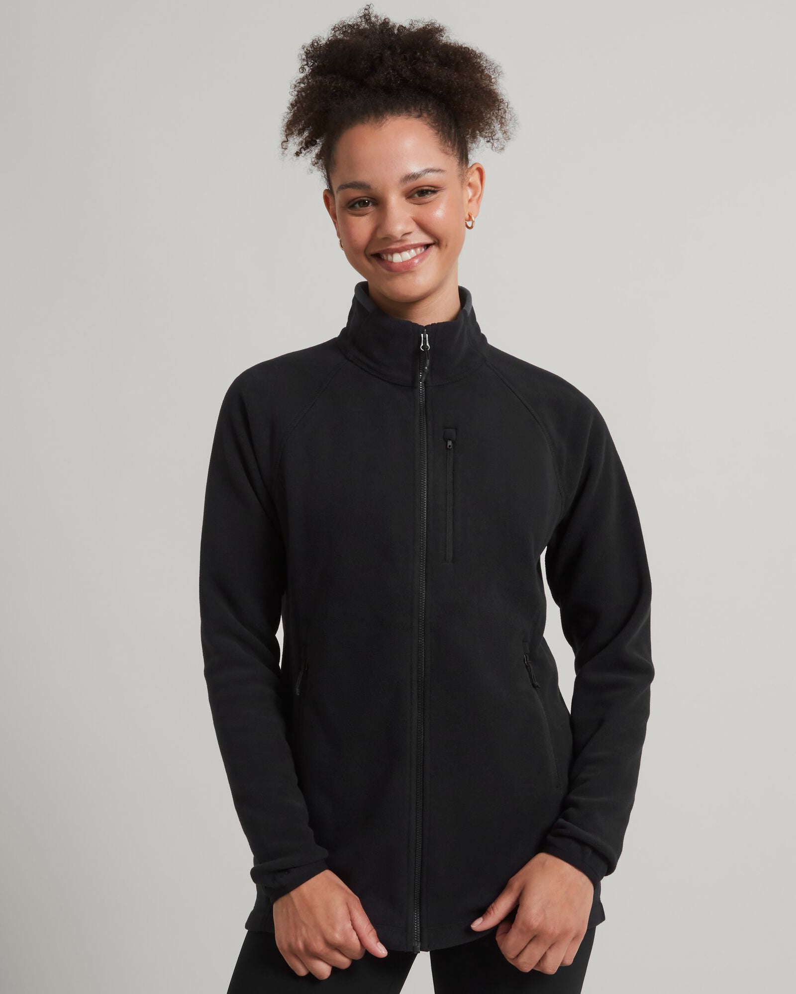 Women's Ridge 100 PrimaLoft Bio Fleece Jacket - Lightweight Warm Winter Coat, Water-Resistant Outdoor Jacket for Hiking, Camping & Cold Weather Activities (Black)