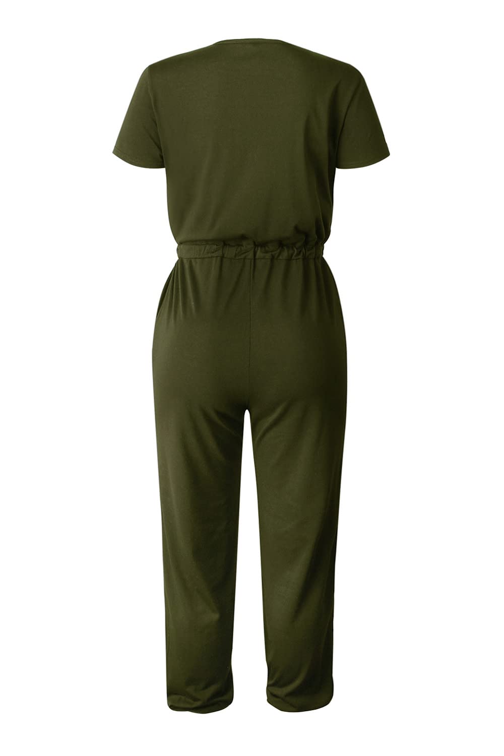 PRETTYGARDEN Women's Casual Short Sleeve Jumpsuit - Spring Summer Romper Outfit for Travel, Vacation & Airport Wear | Stylish & Comfortable One-Piece Dress for Outings, Beach & Daily Wear