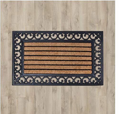 Esschert Design Durable Rubber & Coir Doormat - Non-Slip, Water Absorbent Entryway Mat for Home, Office & Outdoor Use