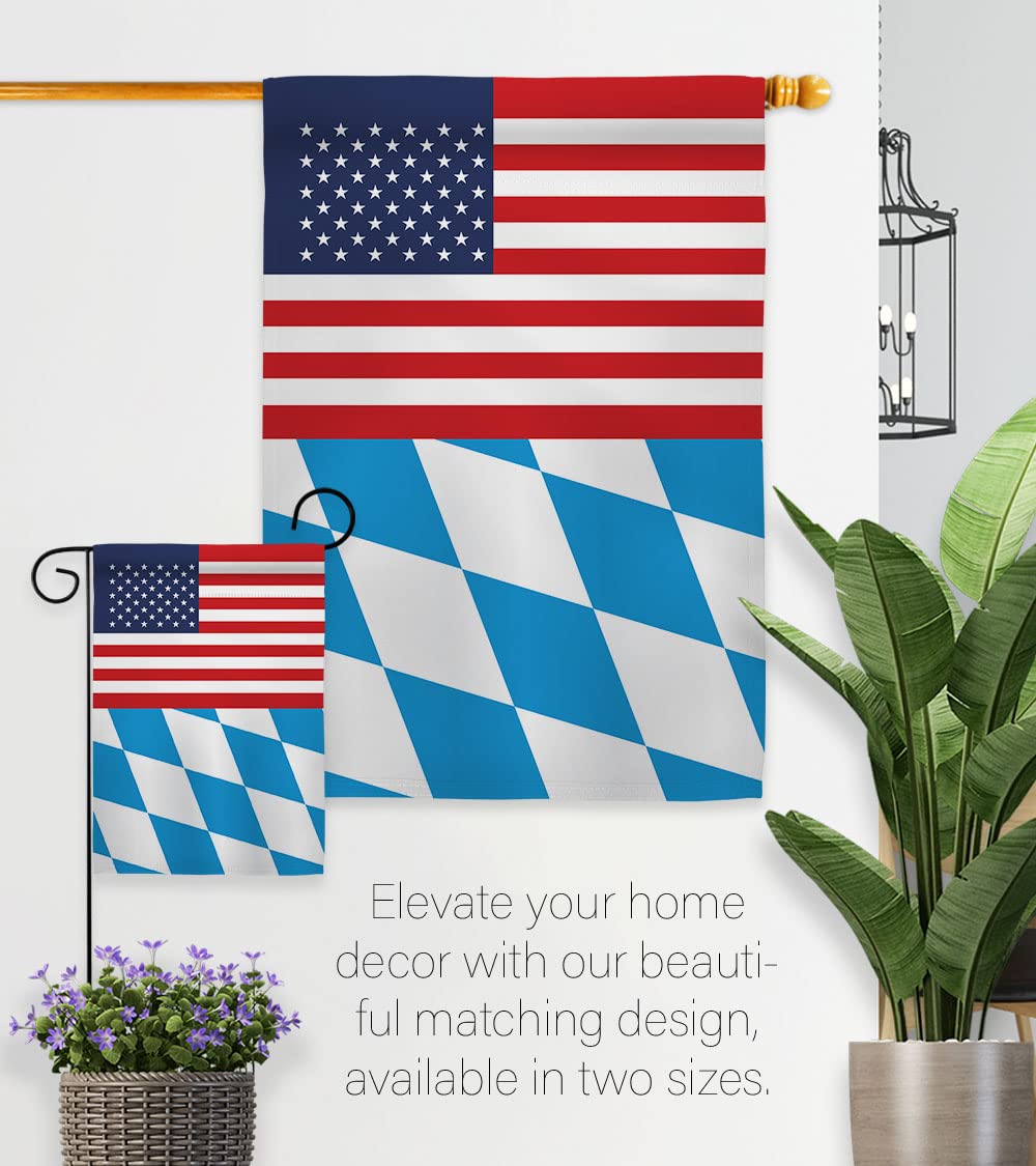 Americana Home & Garden Bavaria US Friendship House Flag - Double-Sided Decorative Banner for Yard, Garden & Patio - Made in USA - Perfect for International Country Pride, Regional Displays & Patriotic Gift Giving
