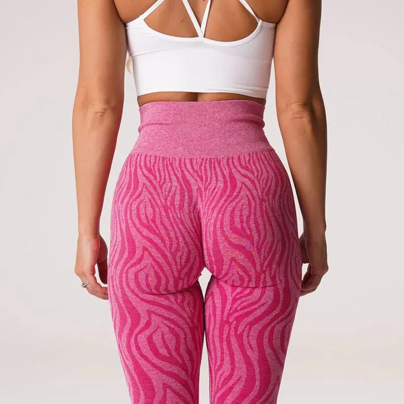 2022 Zebra Seamless Sport Leggings for Women - XS to L Sizes - High Waisted Yoga Pants with Scrunch Butt Design - Gym Workout Leggings & Running Tights for Fitness, Yoga, and Daily Wear