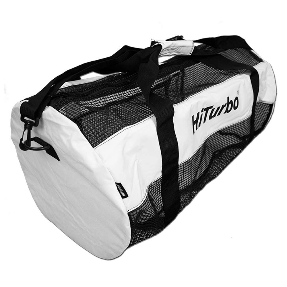 Hiturbo Mesh Dive Duffel Bag - 60L Waterproof Scuba Gear Bag for Diving, Snorkeling, Freediving & Swimming | Travel & Beach Sports Equipment with Shoulder Strap | Perfect for Poolside, Ocean Adventures & Gym Storage