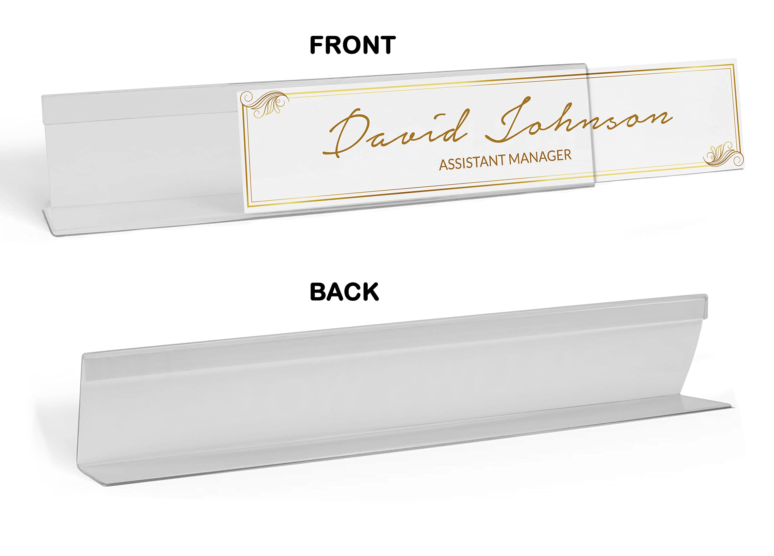 Printtoo Custom Acrylic Office Name Plate - Personalized Desk Sign (2x8 Inches) - Elegant Abstract Design for Professional Workspace & Home Office Decor