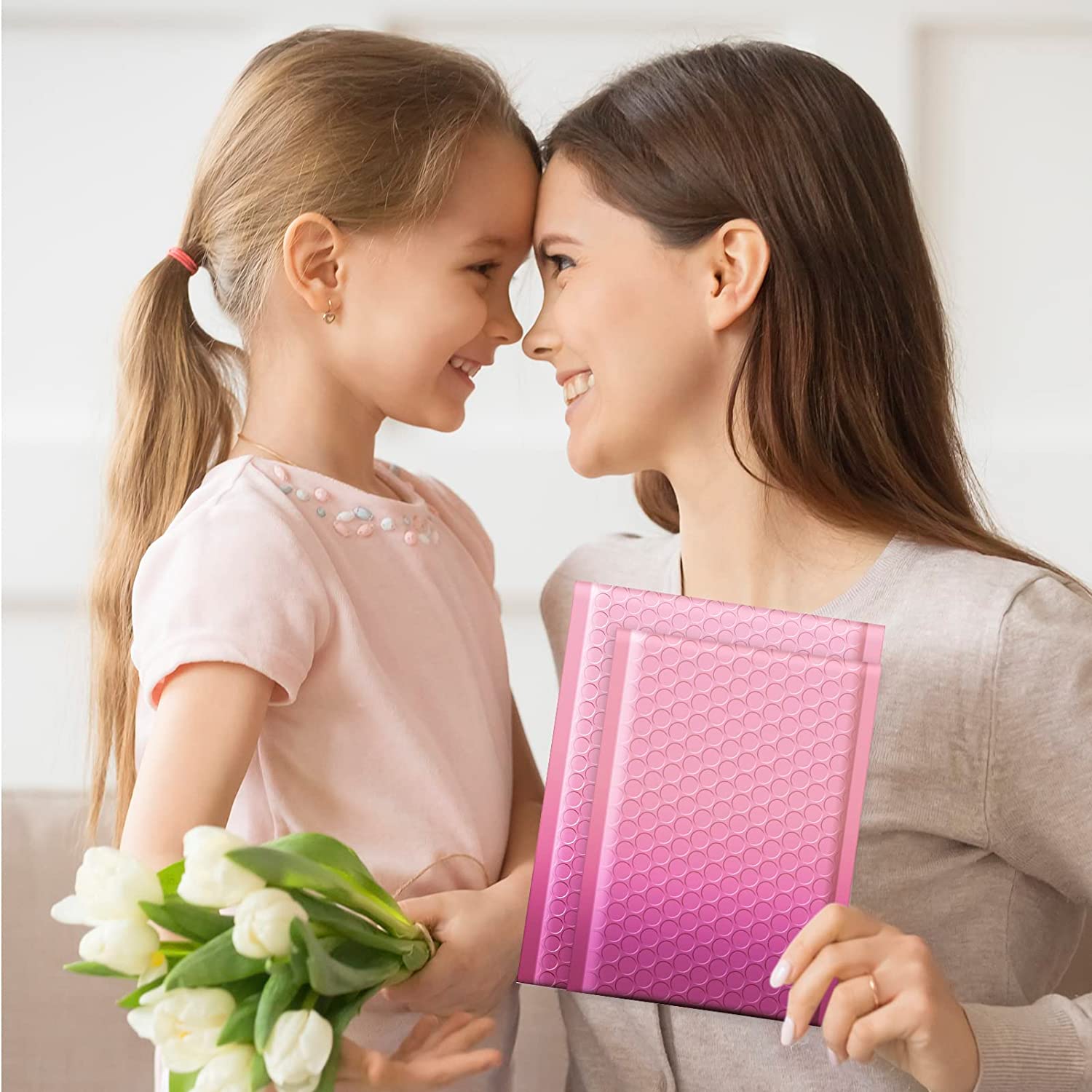 6x10 Bubble Mailer Padded Envelopes for Shipping | Waterproof Gradient Pink Mailing Bags | Perfect for Ecommerce, Small Business & Online Sellers (Pack of 50)