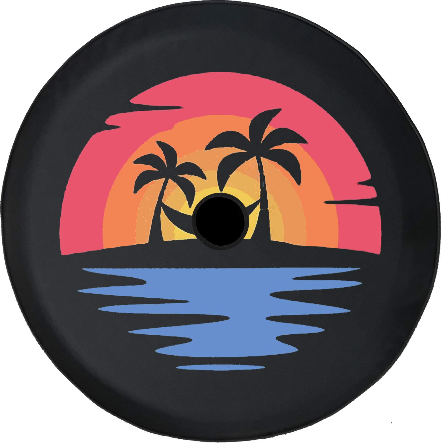 32 Inch Black JL Spare Tire Cover with Backup Camera - Durable American Made Summer & Beach Accessory for Jeep Wrangler - Perfect for Off-Roading, Camping & Beach Adventures