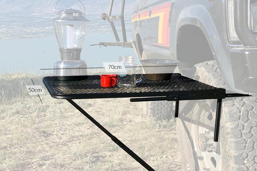 Portable Iron Car Table - Foldable Camping Table for Outdoor Travel, Tailgating & Picnics | Perfect for Camping, Road Trips & Backyard BBQs