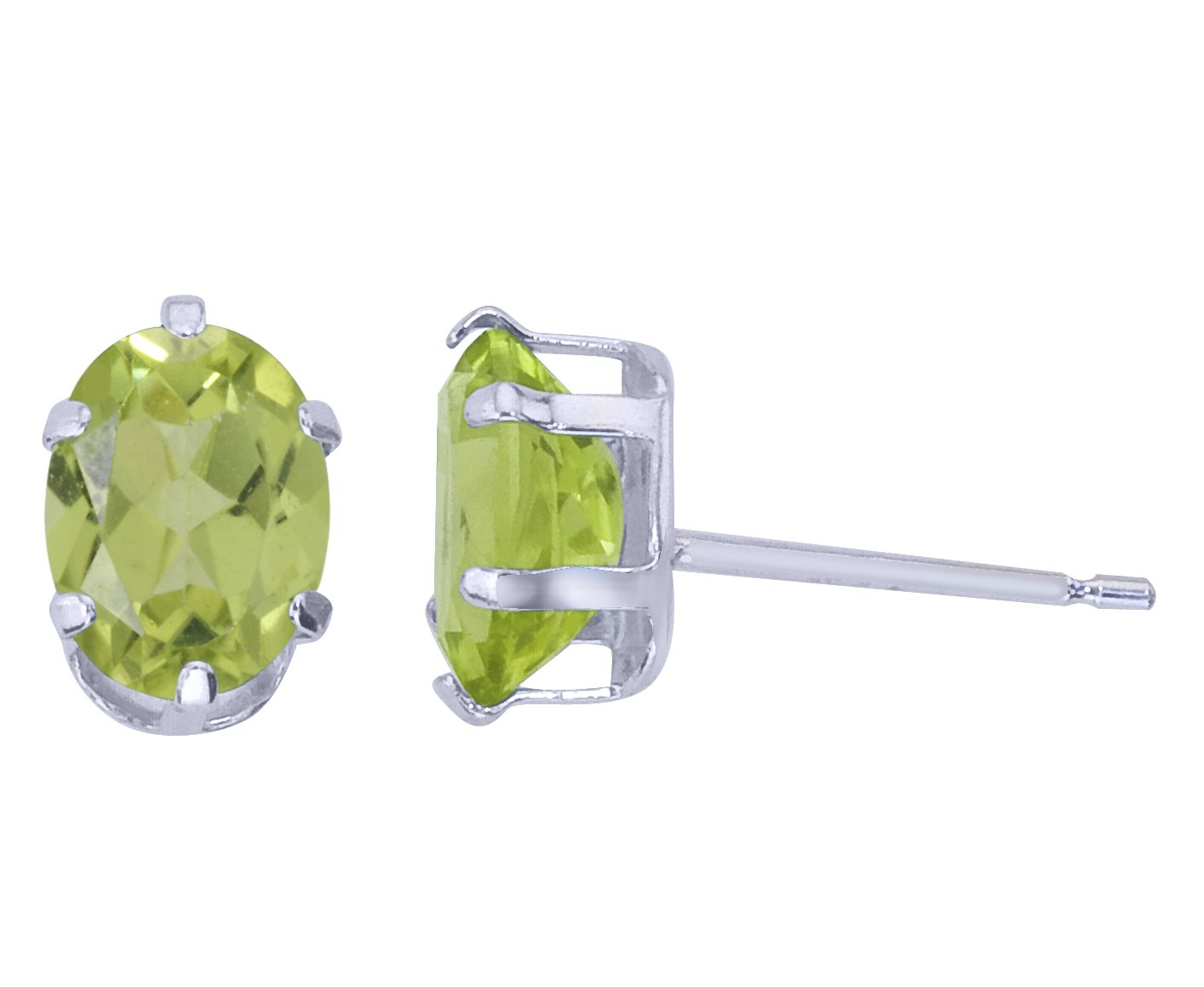 Jewels By Lux Sterling Silver Oval Gemstone Stud Earrings for Women – Elegant Gift for Birthday, Anniversary & Special Occasions