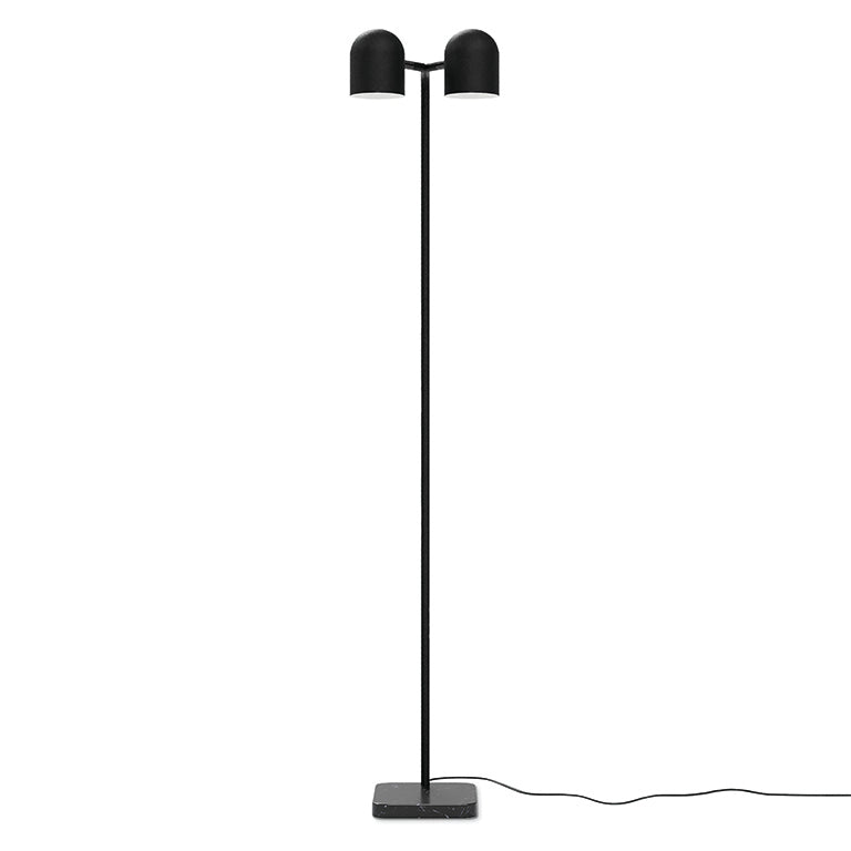 Modern Tandem Floor Lamp - Adjustable Dual Head LED Standing Light for Living Room, Bedroom & Office - Bright Task Lighting for Reading, Working & Relaxing