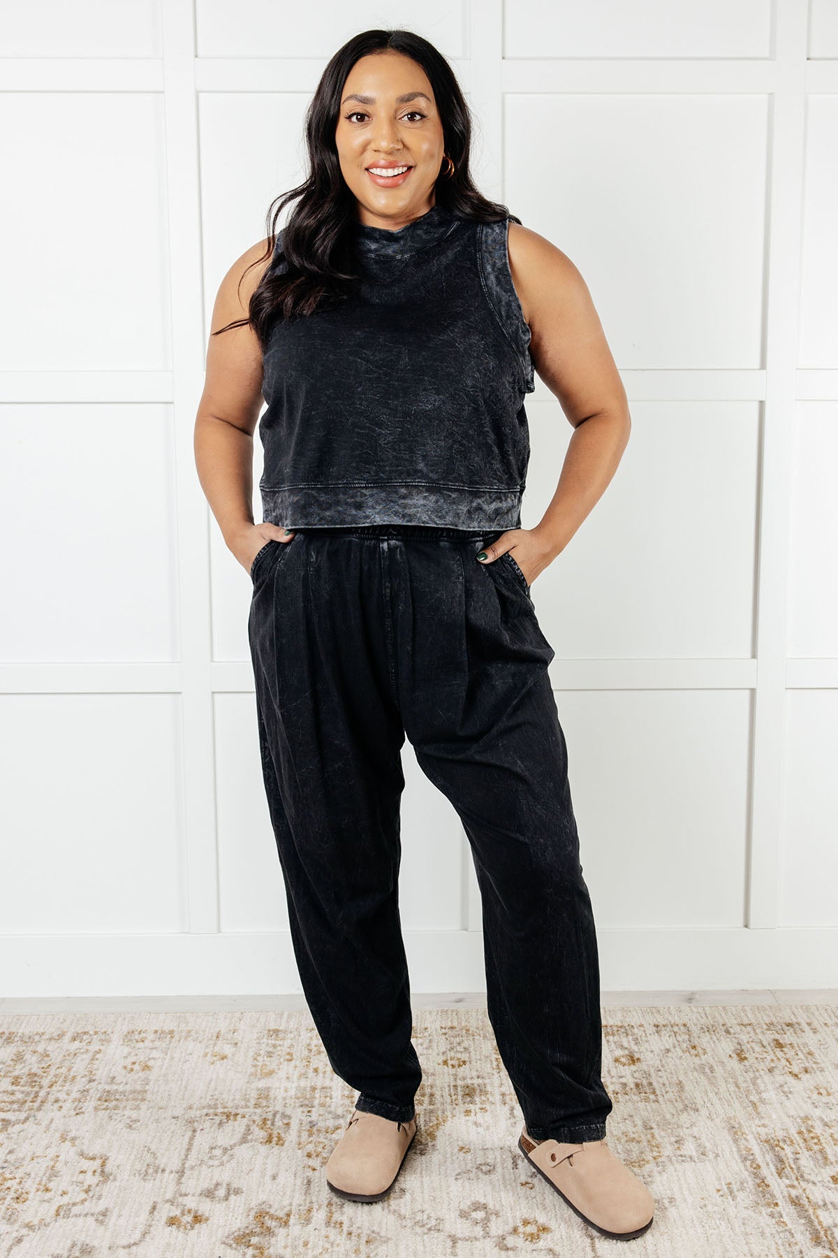 Limber Up Straight Leg Sweats in Black - Comfortable High Waist Jogger Pants for Women, Perfect for Yoga, Running, and Lounge Wear