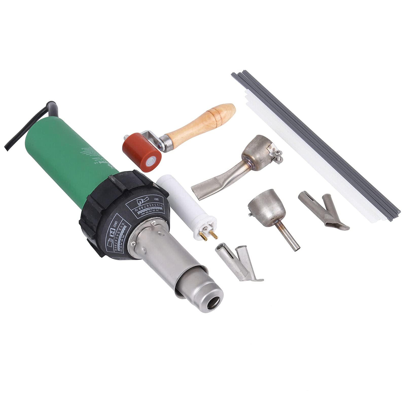 1600W Plastic Welder Kit - Hot Air Welding Machine with Adjustable Temperature, Speed Nozzle & Roller Rod - Professional Plastic Repair Tools for Automotive, Marine & DIY Projects (US Plug)