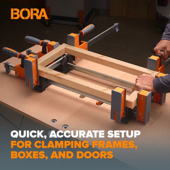 BORA 8-Piece Parallel Clamp Set - Heavy Duty Woodworking Clamps for Cabinet Making, Furniture Building & DIY Projects - Perfect for Woodworkers & Craftsmen