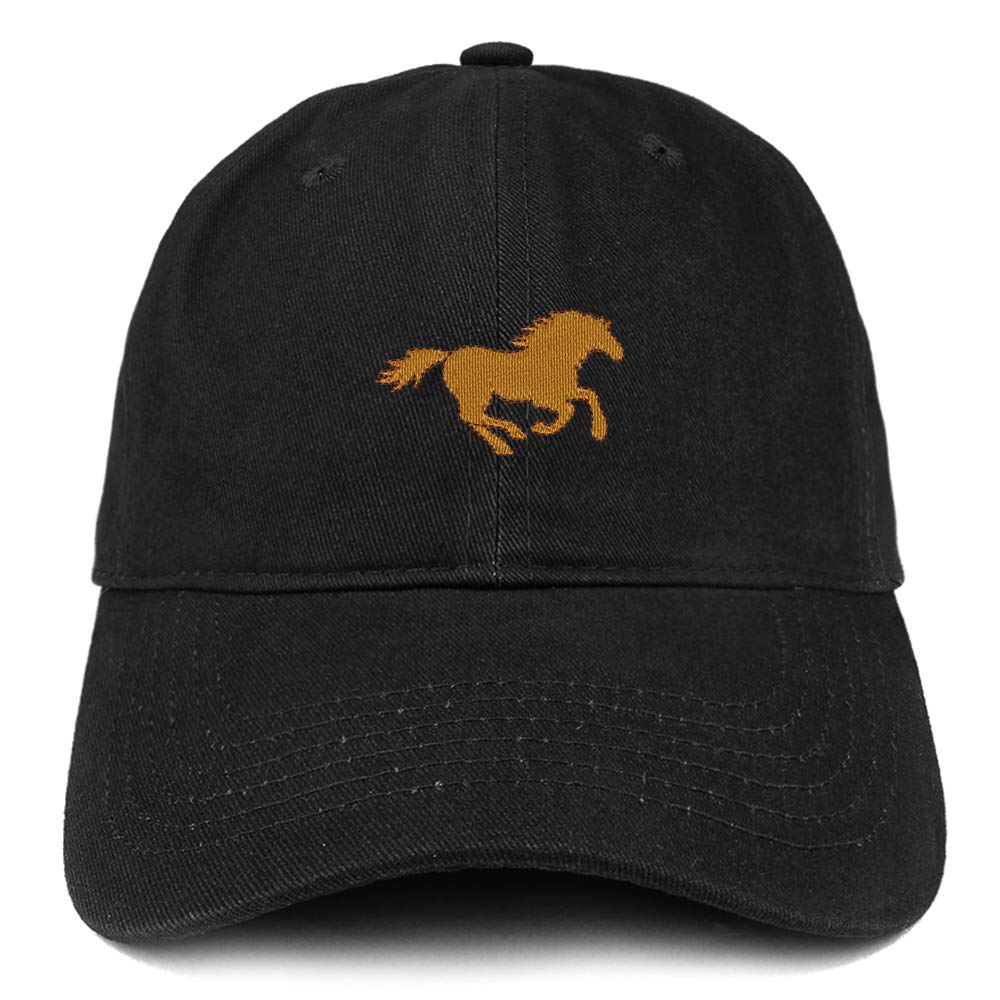 Trendy Mustang Embroidered Cotton Dad Hat - Breathable Unstructured Baseball Cap for Men & Women - Perfect for Running, Outdoor Sports and Casual Wear