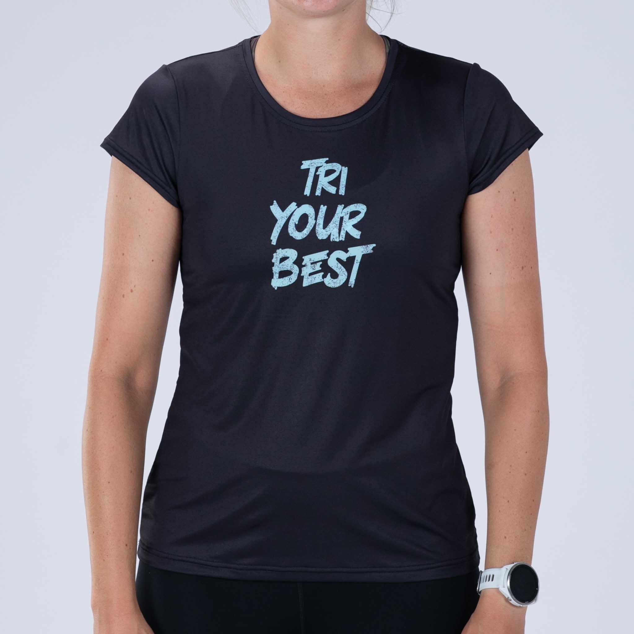 Women's Limited Edition Running Tee - Tri Your Best - Perfect for Marathons, Workouts & Gym Training