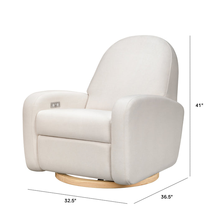 Babyletto Nami Electronic Recliner and Swivel Glider Chair - Modern Nursery Gliding Rocker with USB Port for Nursing & Relaxing - Perfect for Baby Nurseries, Living Rooms & Bedrooms