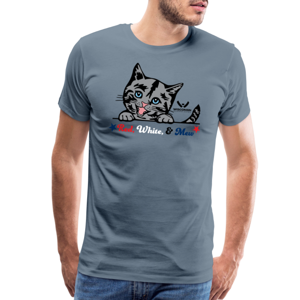 Red White & Mew Classic Premium T-Shirt - Soft Cotton Casual Tee for Men & Women - Perfect for Everyday Wear, Gifts & Cat Lovers