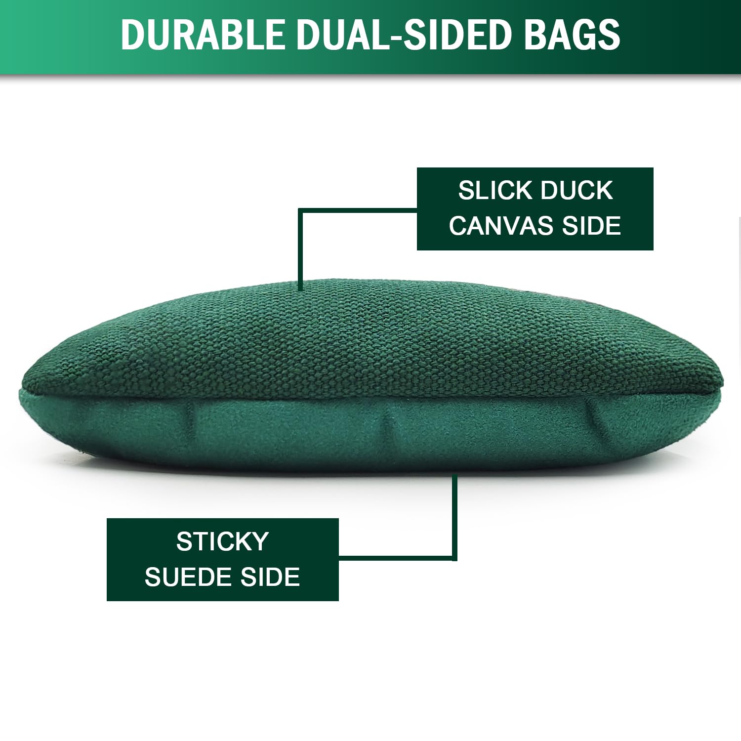 Premium Dual-Sided Cornhole Bags Set of 8 - Regulation Size Professional Bean Bags with Slick & Stick Sides for Tournament Play | Perfect for Backyard Games, Tailgating, and Outdoor Parties