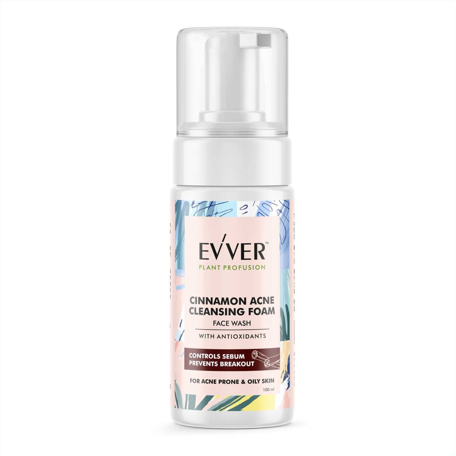 **Essentium Phygen Evver Cinnamon Acne Cleansing Foam with Tea Tree Oil – 100ml – Deep Cleansing for Oily & Acne-Prone Skin – Perfect for Daily Face Wash Routine**