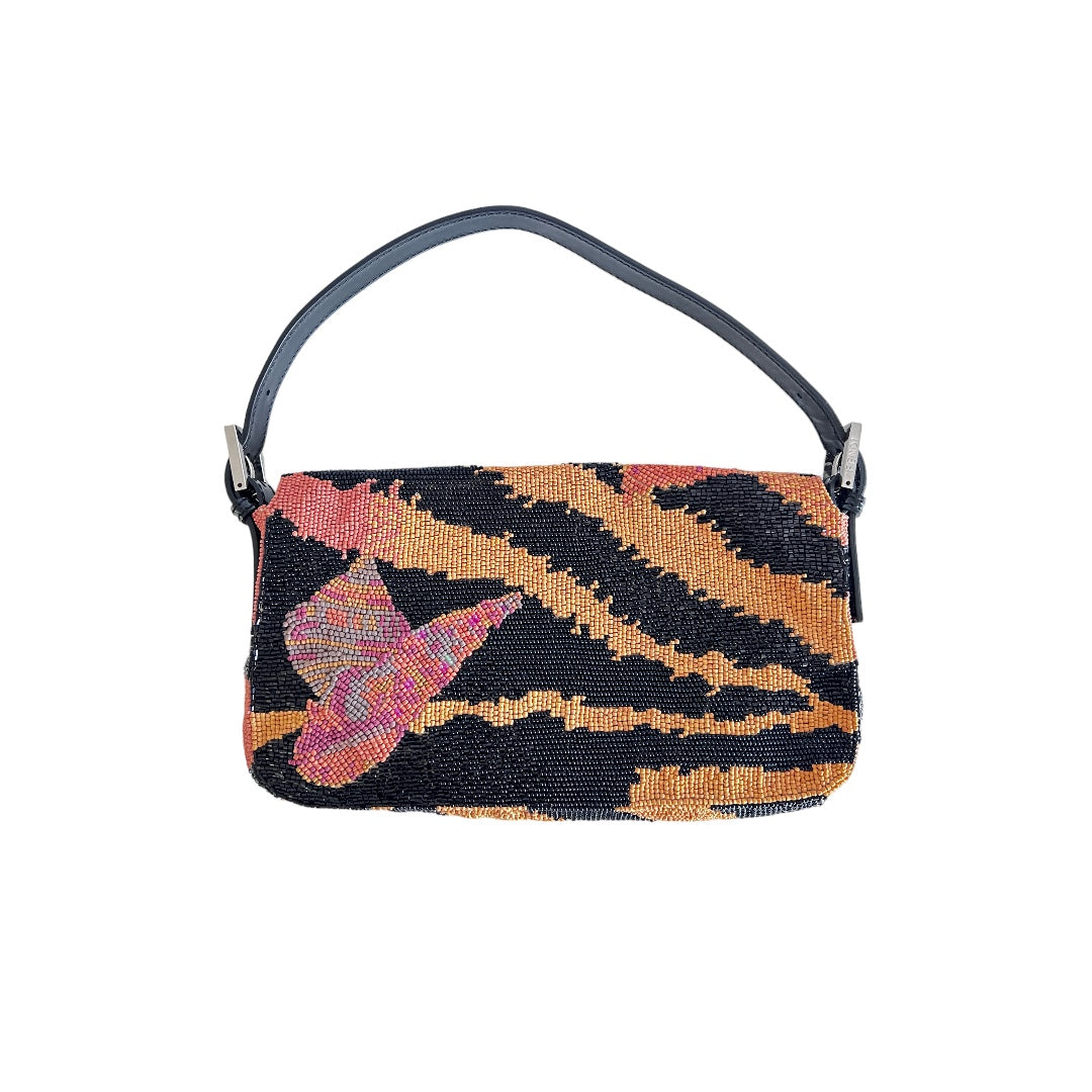 Fendi Conch Wooden Beads Baguette Handbag - Luxury Designer Shoulder Bag for Women, Perfect for Parties, Weddings & Evening Events