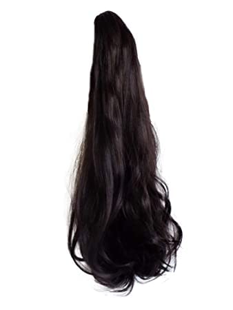 Baal Brown Synthetic Curly Wavy Ponytail Hair Extension for Women & Girls - Instant Long Hair for Parties, Cosplay & Daily Styling