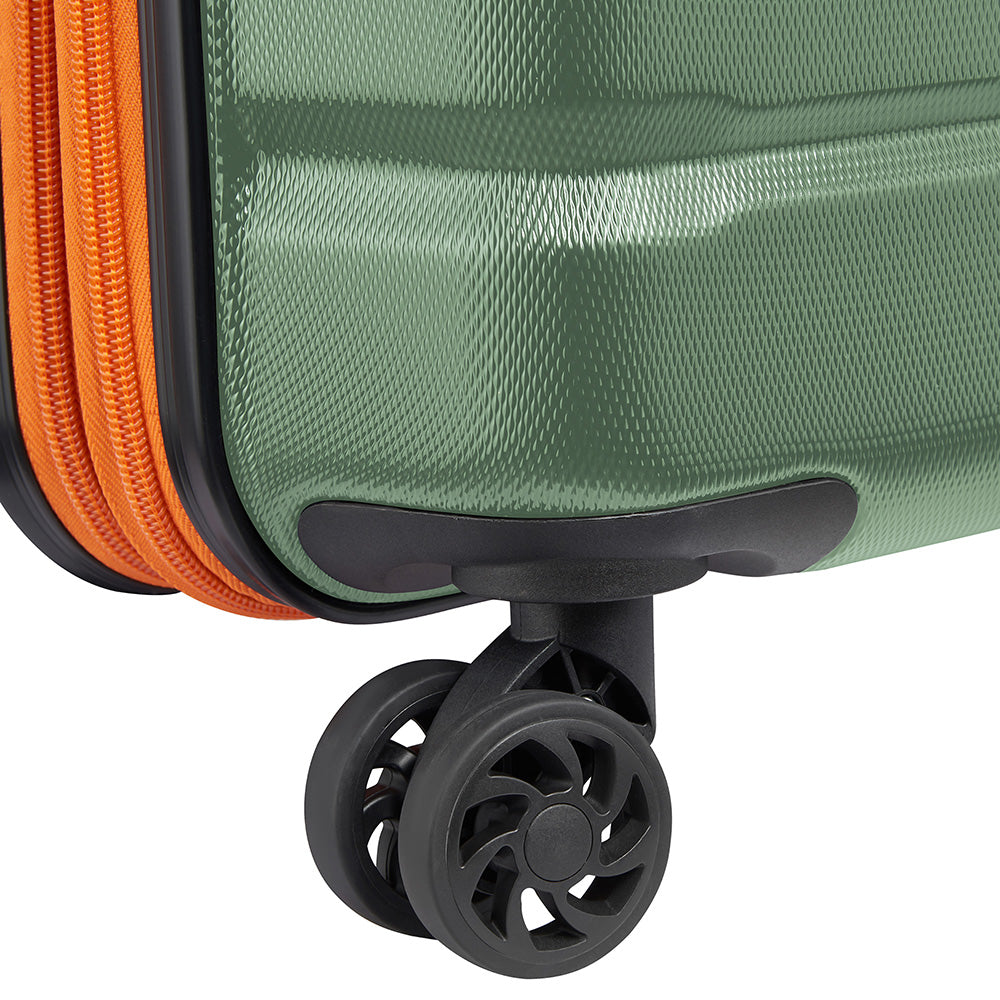 Delsey Paris Securitech® Citadel DY40058 76cm 4 Double Wheel Spinner Luggage - Green | Durable Expandable Suitcase for International Travel & Business Trips