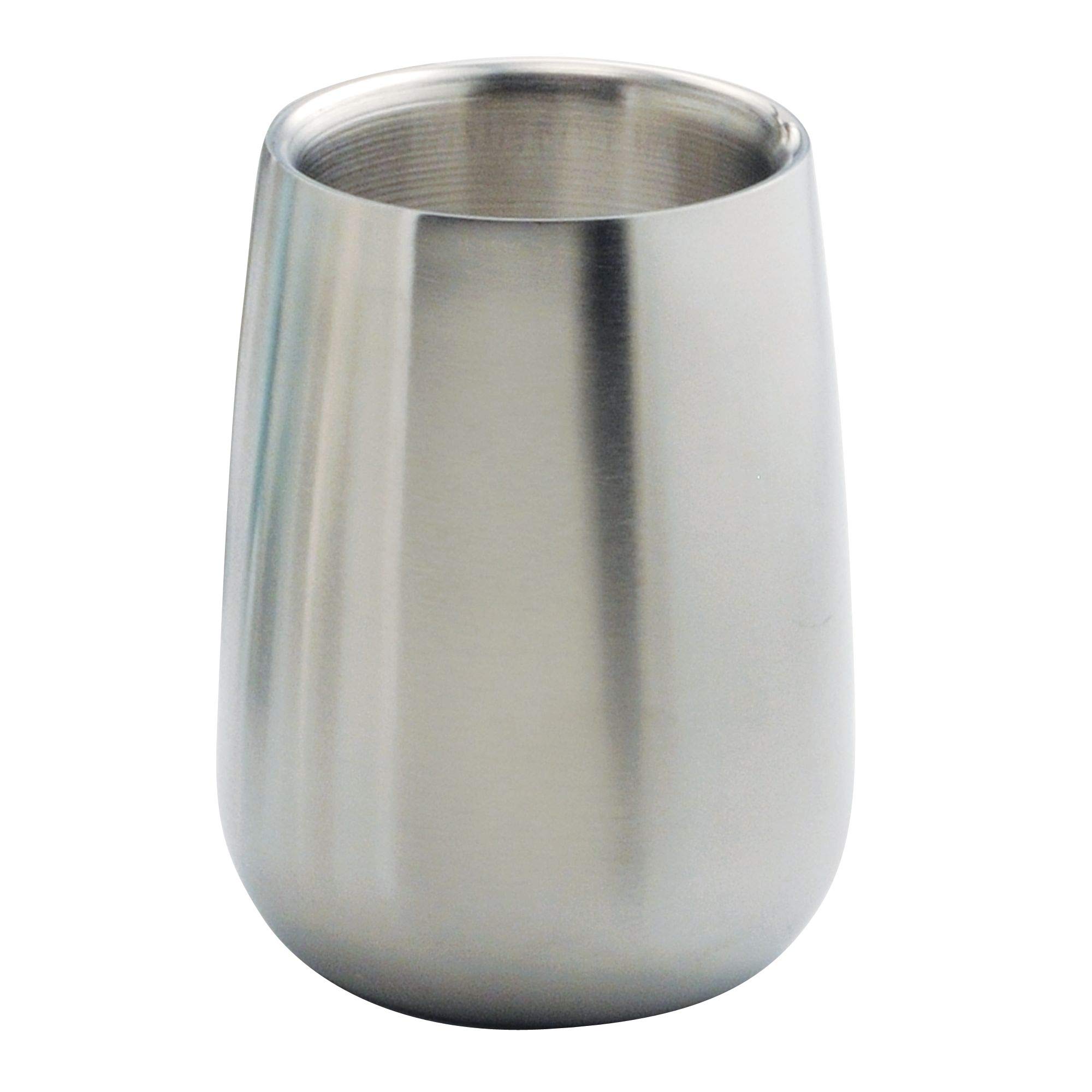 iDesign Nogu Metal Tumbler Cup - Brushed Stainless Steel Organizer for Makeup Brushes, Toothbrushes, Pens & Glasses | Bathroom Vanity, College Dorm, Office Desk (3.25