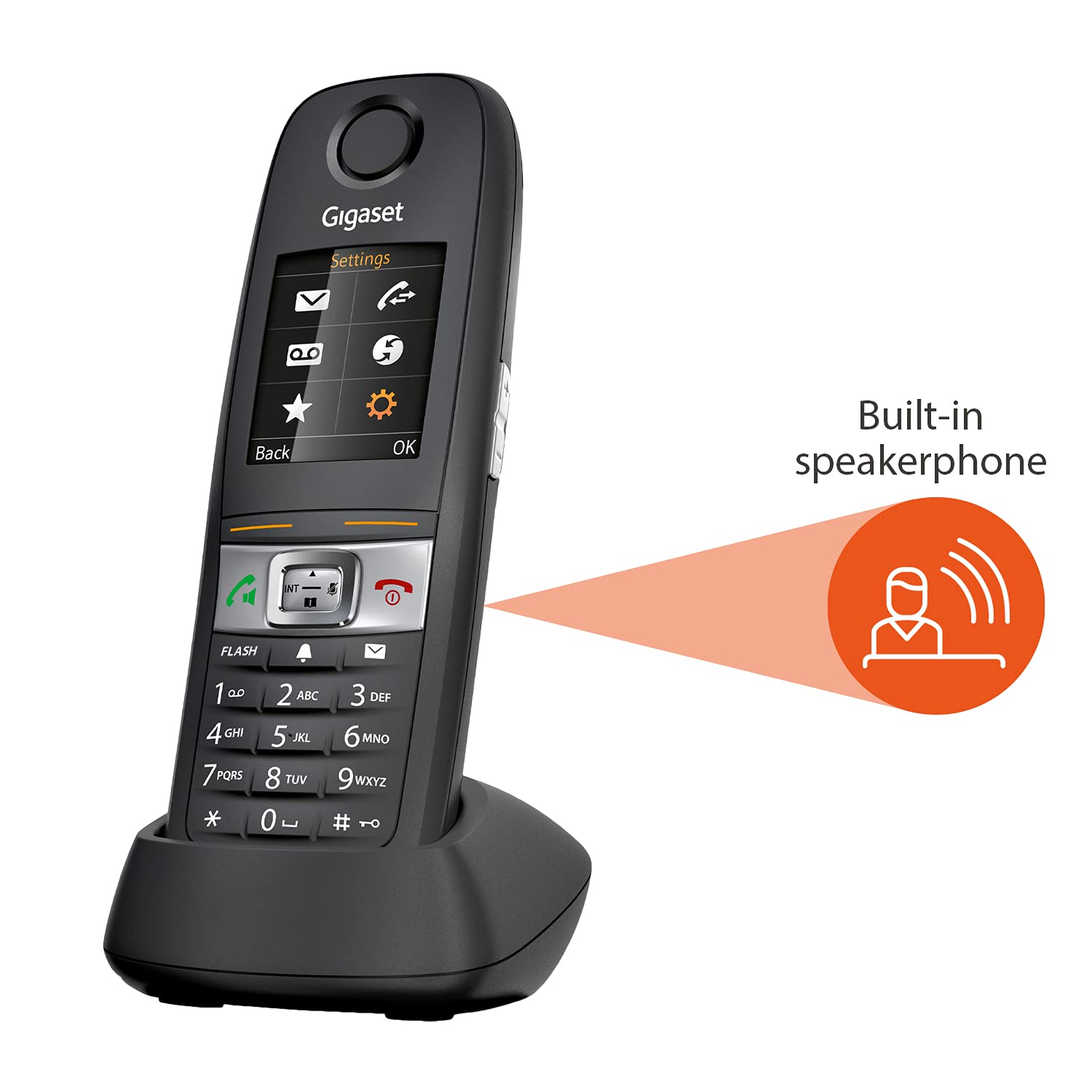 Gigaset E630A Cordless Phone with Answering Machine - IP65 Water & Dust Resistant - Ideal for Mechanics, Craftsmen & Workshops - Black (1 Pack) - Perfect for Garage, Construction Sites & Industrial Use