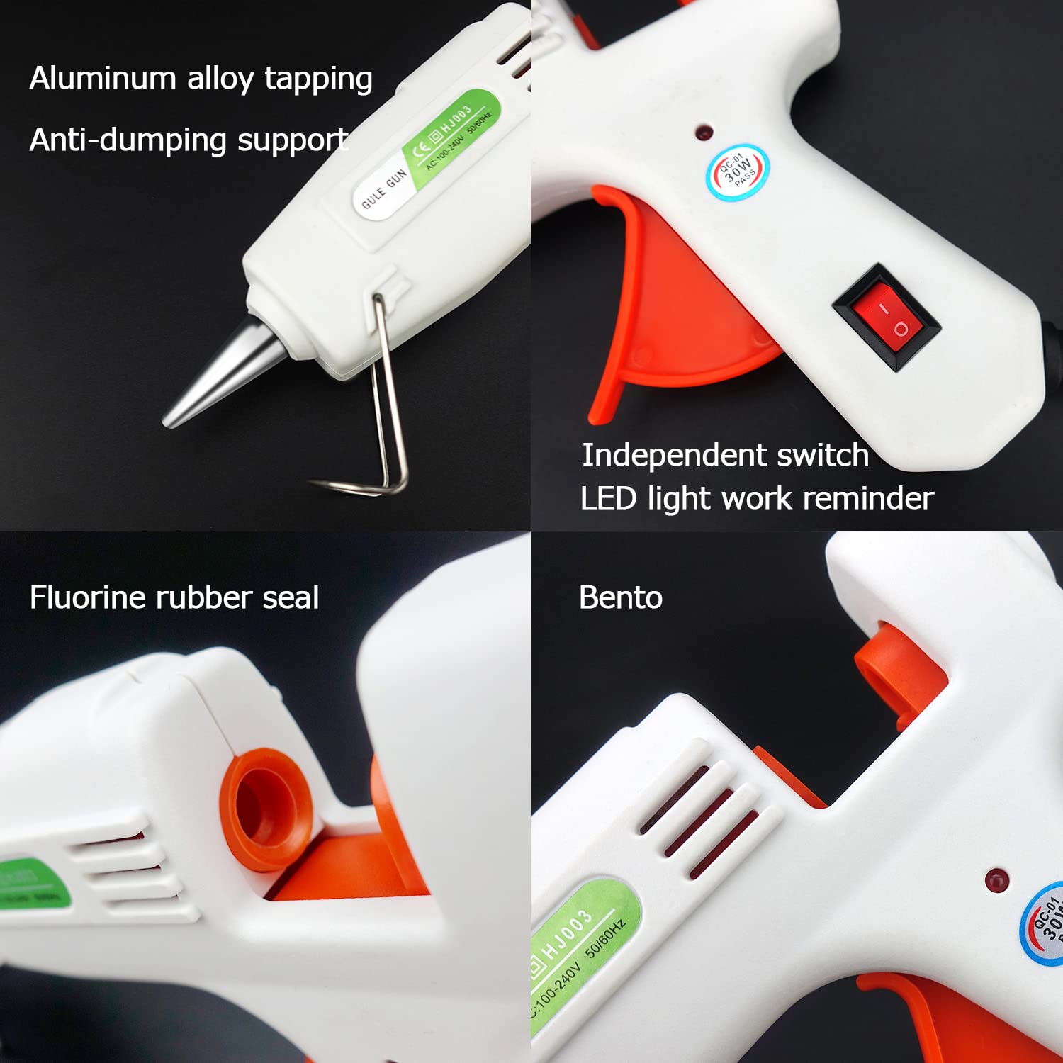 **16-Color Glue Gun Kit with 32 Glue Sticks, 5-Blade Carving Knife, Anti-Static Wristband & Pointed Tweezers - 40W Fast Heating for DIY Crafts, Home Repairs & School Projects**